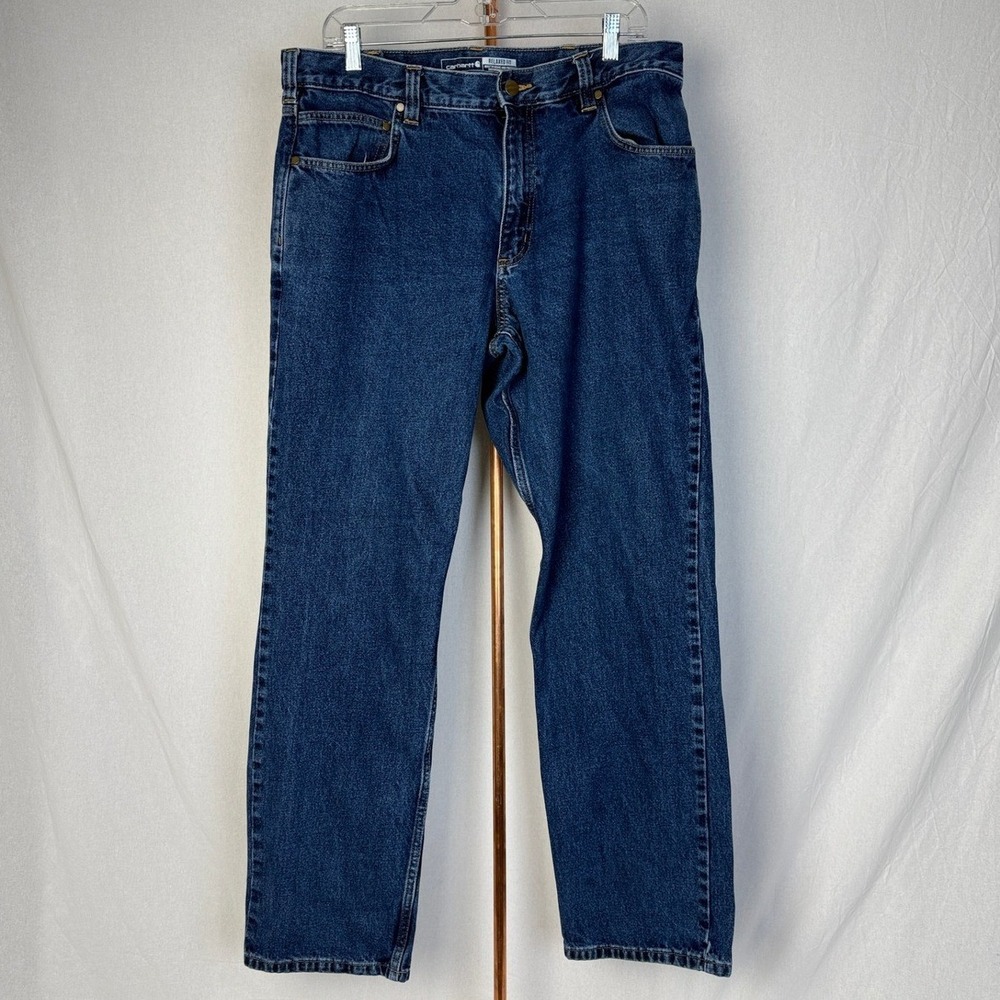 Carhartt Relaxed Fit Jeans Mens Blue‎ Denim Workwear Pants